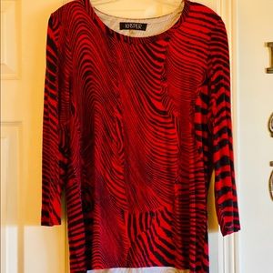 Lightweight red and black Zebra Sweater